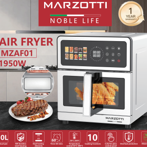Marzotti Air Fryer 10L 1950W Stainless Steel Colorful Glass Panel