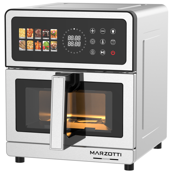 Marzotti Air Fryer 10L 1950W Stainless Steel Colorful Glass Panel - Image 2