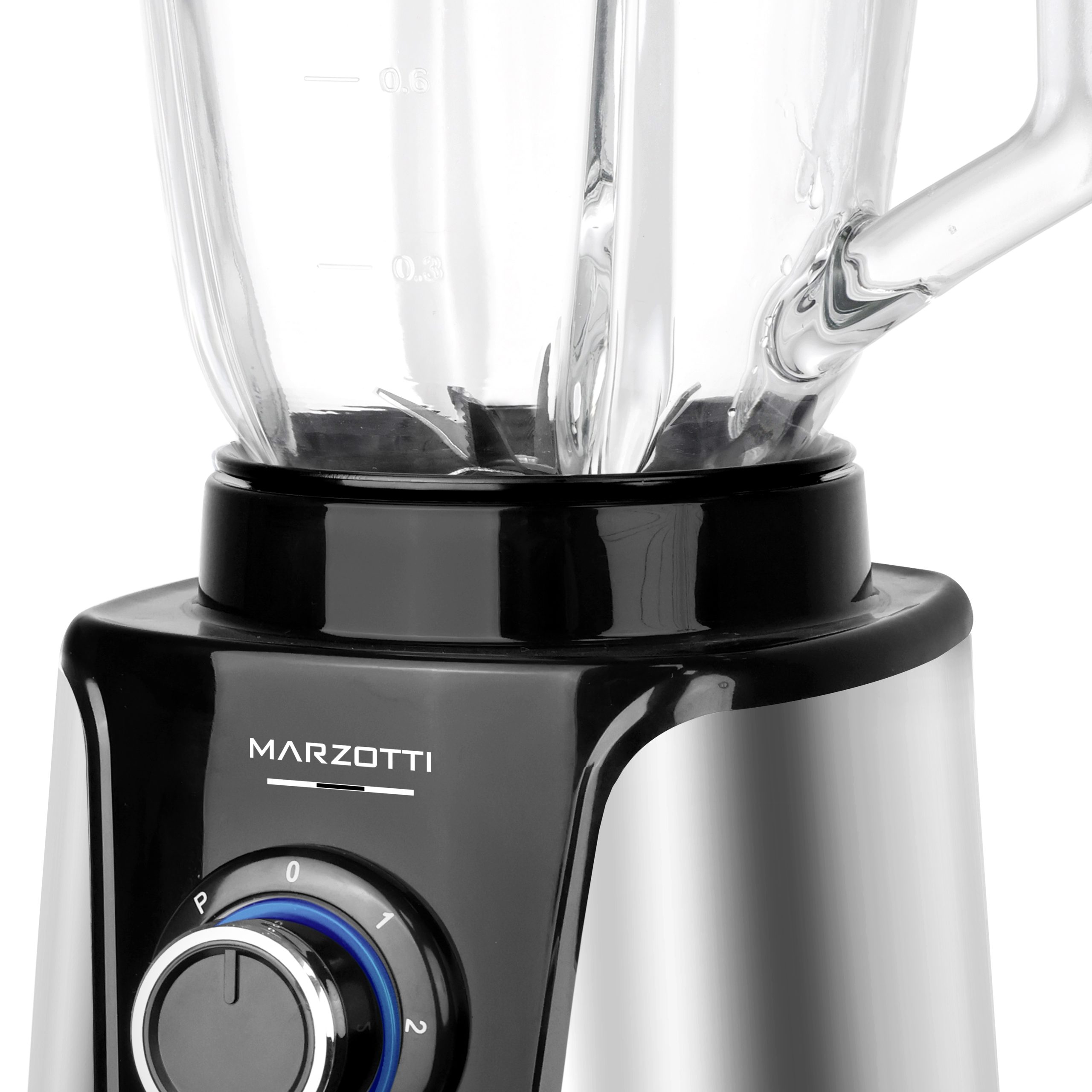 Marzotti NEW 2 In 1 Thick Glass Jug Blender 1000W 1.5L 430 Stainless Steel 6 Blades ICE CRUSH - Image 4