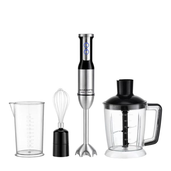 Marzotti Premium Hand Blender 4 In 1 1000W 1.5L Full Stainless Steel Feet 4 Blades Multi Purpose