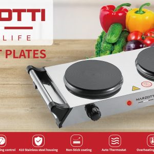 Marzotti Double Hot Plates 2000W Stainless steel