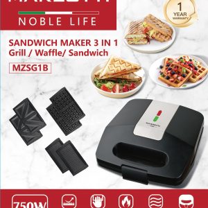 Marzotti Sandwich Maker 3 In 1 (Grill/ Waffle/ Sandwich) 750W 2 Slice