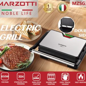 Marzotti Electric Grill Double Sided 850W 2 Slice