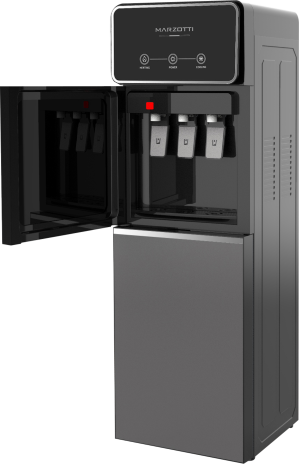 Marzotti Water Dispenser Hot 500W Cold 80W(Top Loading/BIG SIZE)Compressor With Glass cover & Storage cabinet