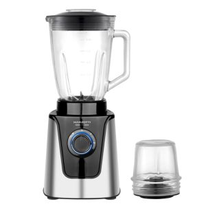 Marzotti NEW 2 In 1 Thick Glass Jug Blender 1000W 1.5L 430 Stainless Steel 6 Blades ICE CRUSH
