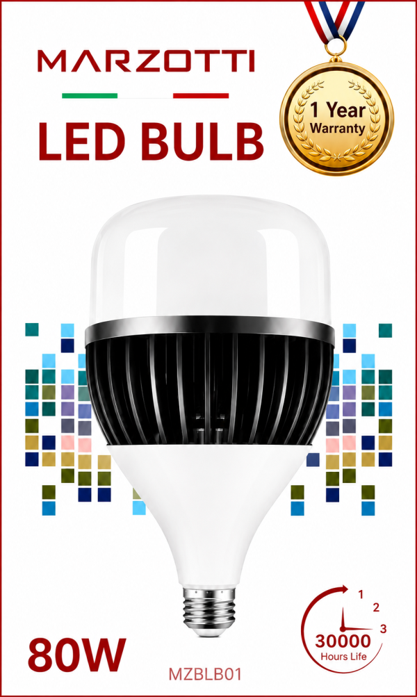 MARZOTTI LED BULB 80W 6500K E27 LIGHT BULB UV FREE HIGH BRIGHTNESS
